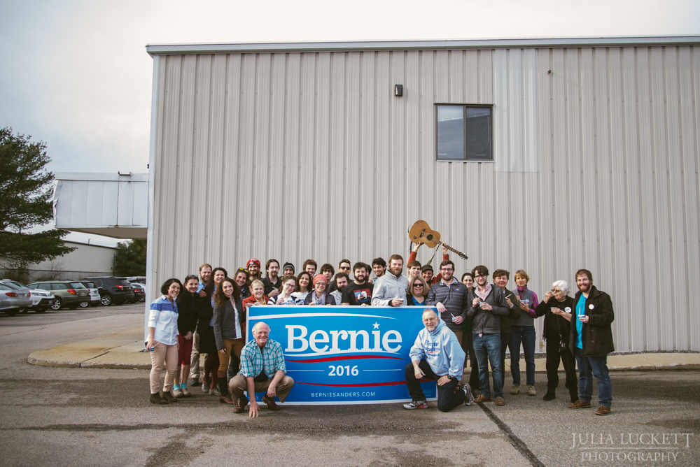 Volunteers gather around Ben &amp; Jerry at the Portsmouth Field Offices.