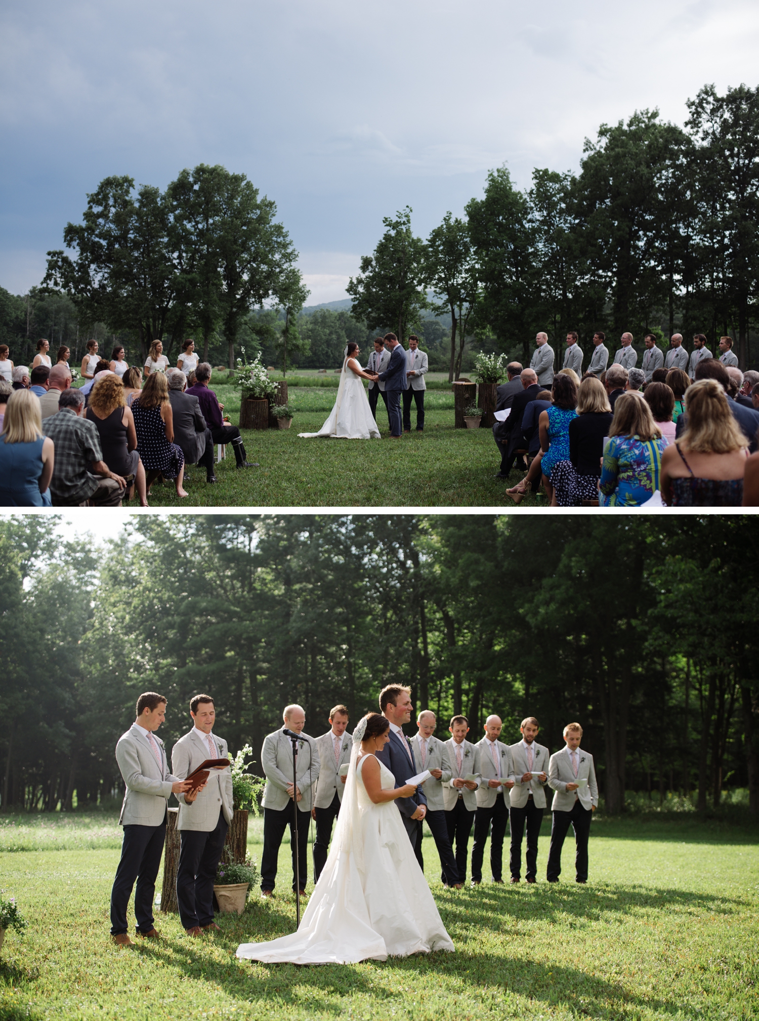 Alpine inspired outdoor wedding at a family home in New Haven, Vermont