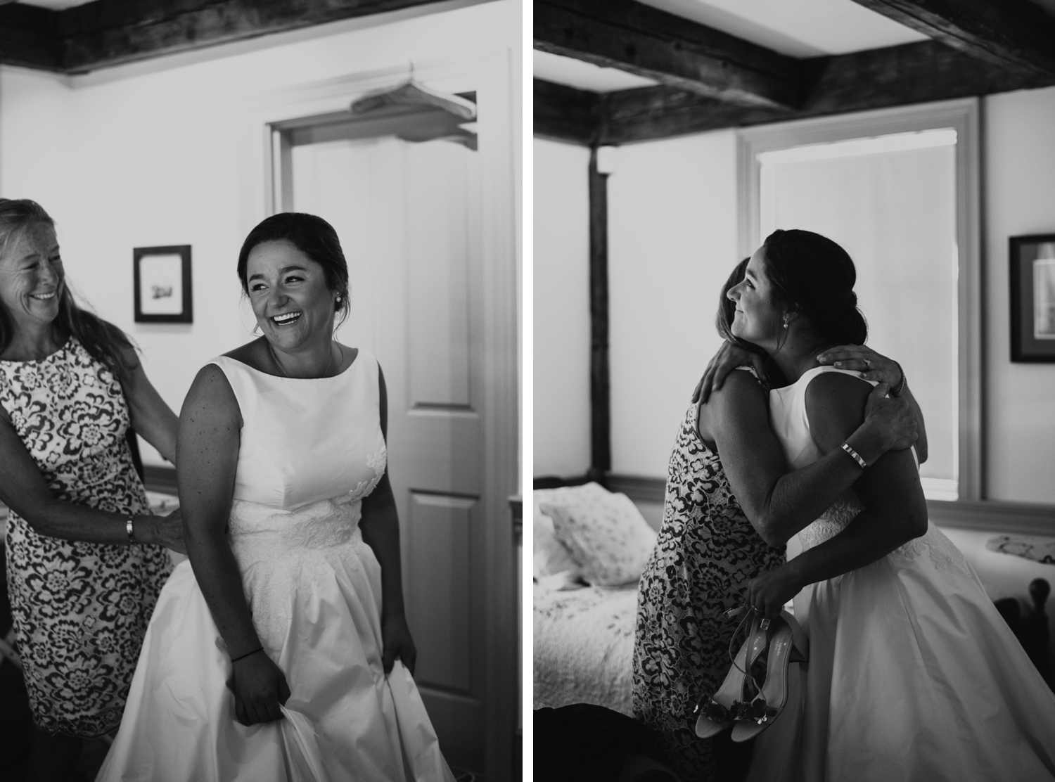 Bride getting into her Legends by Ramona Keveza gown