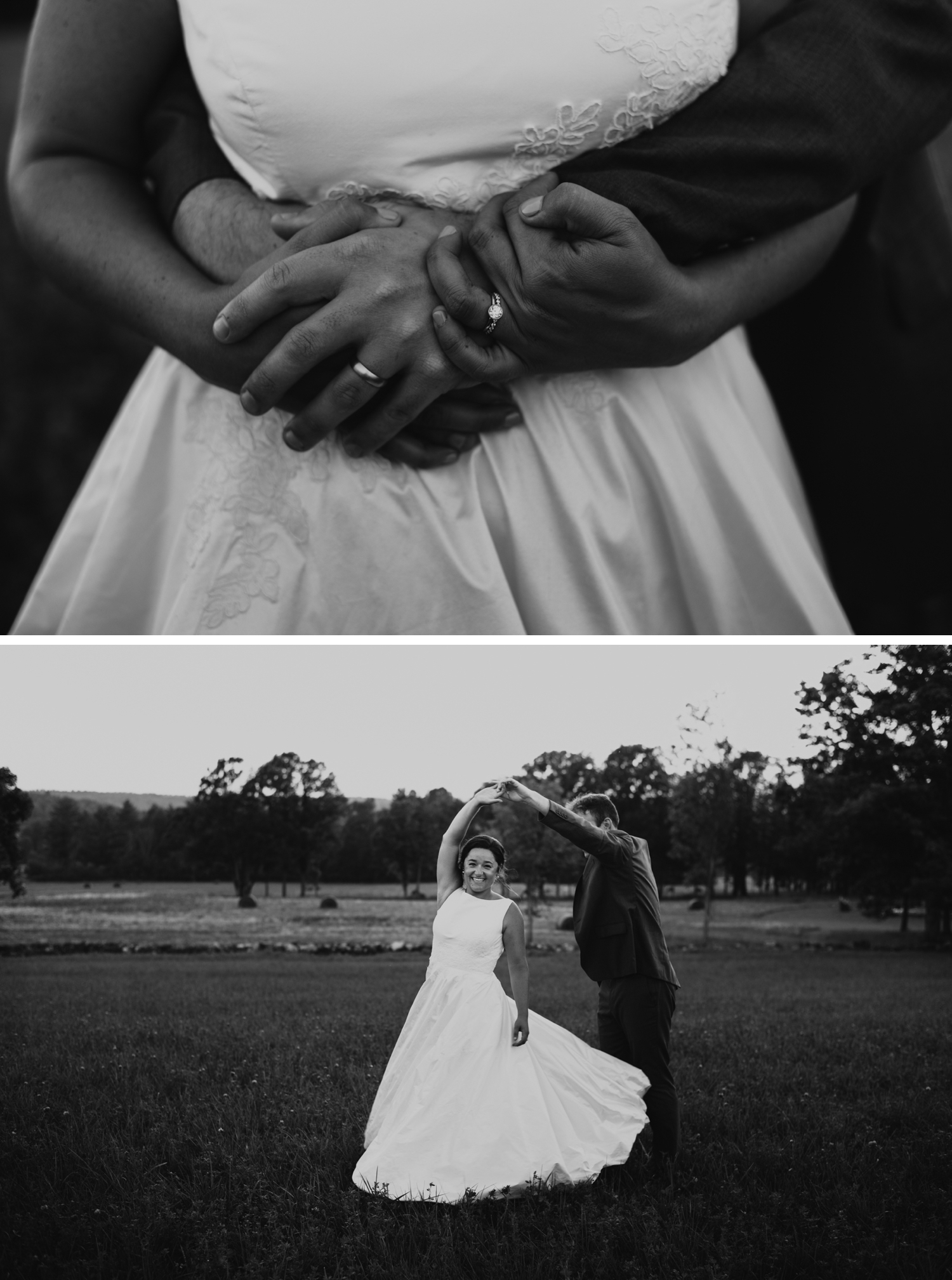 Black and white couples portrait at sunset