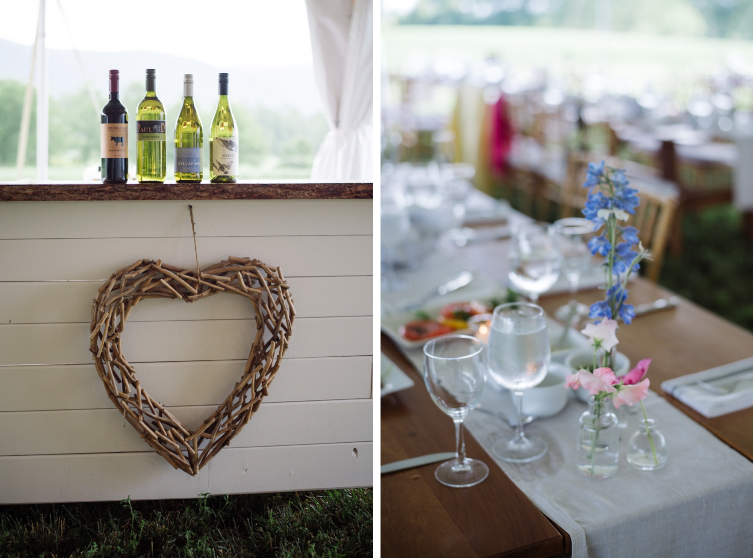 Rustic wedding details with wildflowers