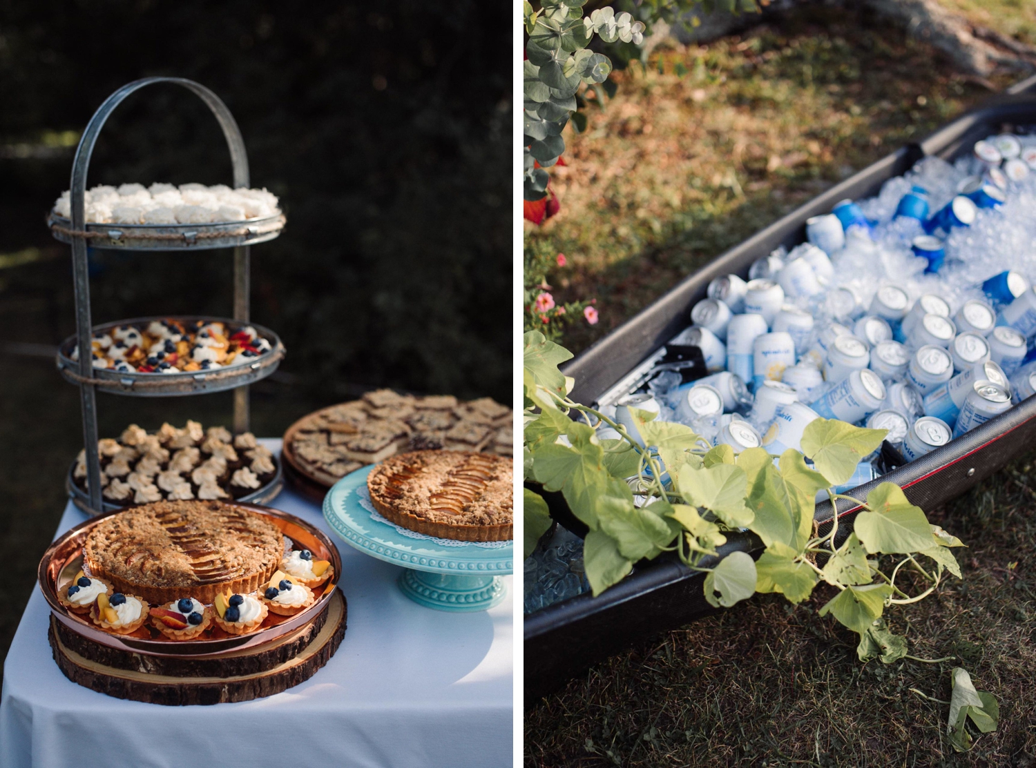 Dessert table and beer boat