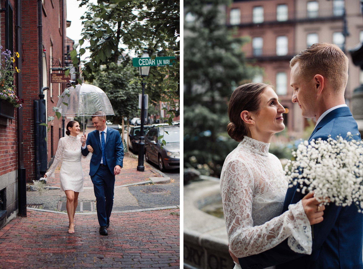 Downtown Boston couples portraits after an elopement