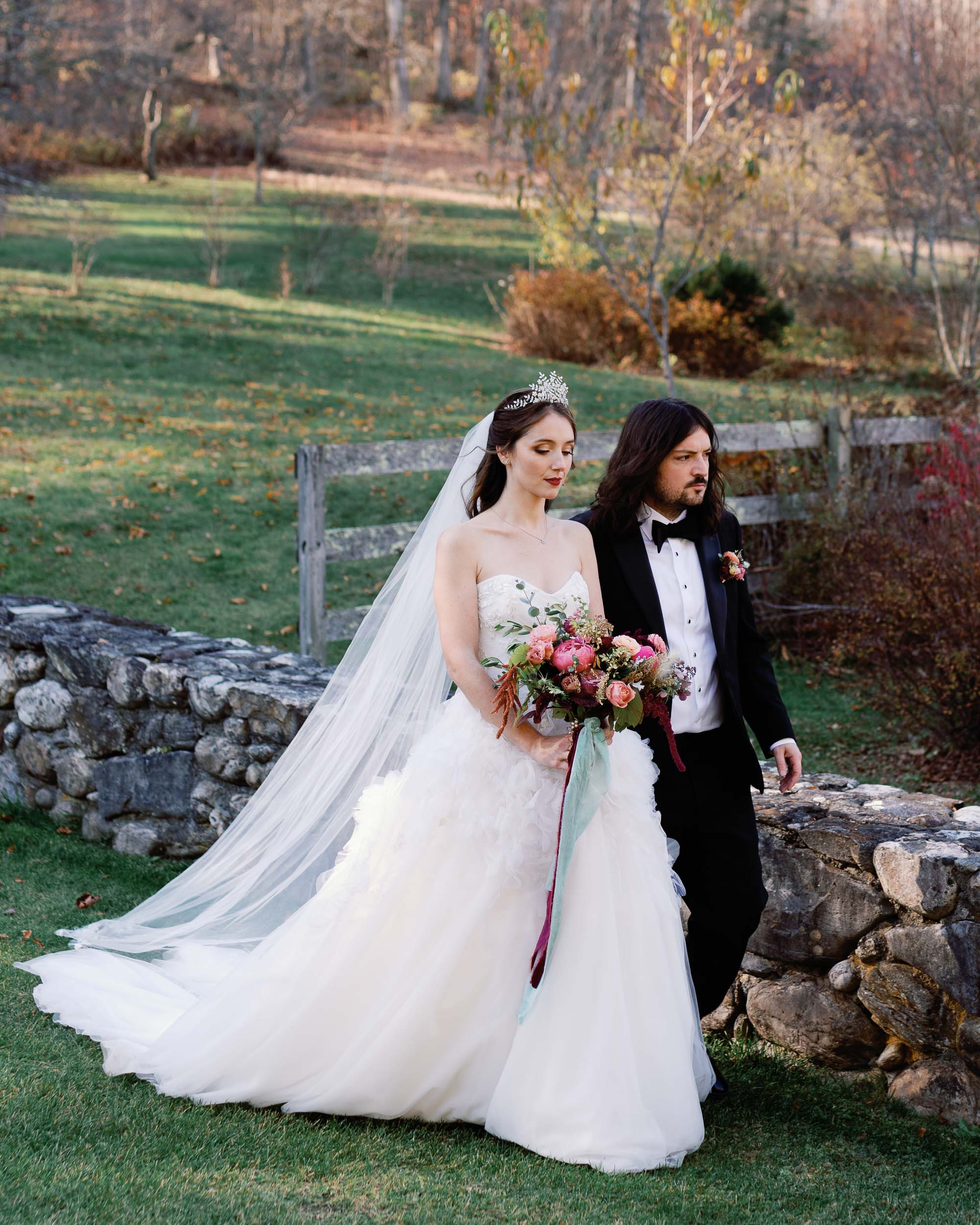 regal wedding looks from marchesa bride with tiara in vt
