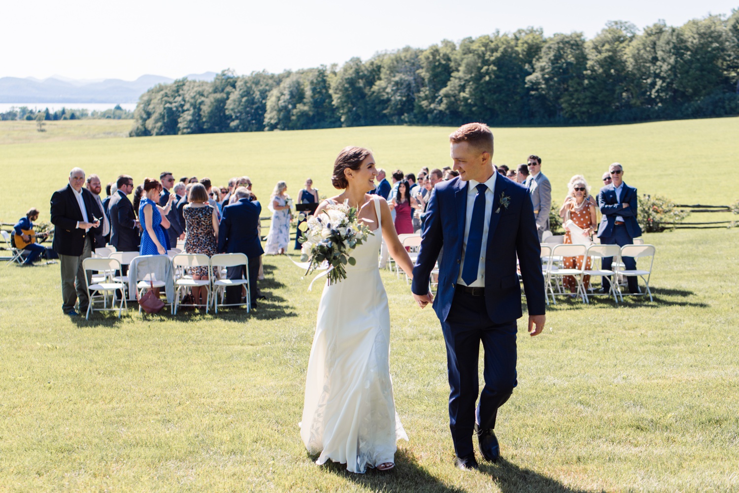Outdoor wedding ceremony at The Brick House at Shelburne Museum