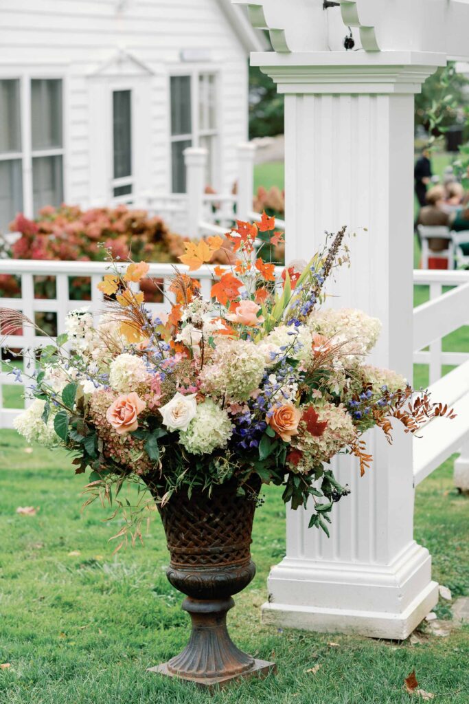 Basin harbor club wedding in Vermont ceremony flowers