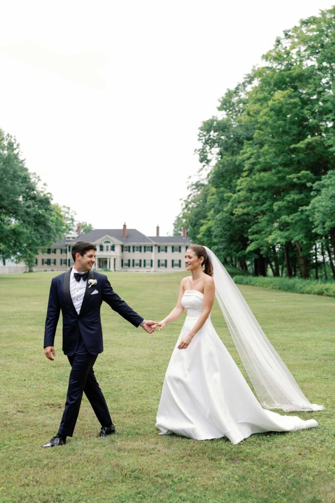 Step into this timeless black tie wedding at Hildene, the Lincoln Family Home in Manchester, Vermont portrait of couple
