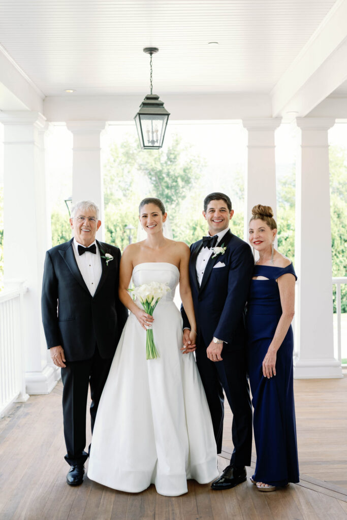 Step into this timeless black tie wedding at Hildene, the Lincoln Family Home in Manchester, Vermont family photos