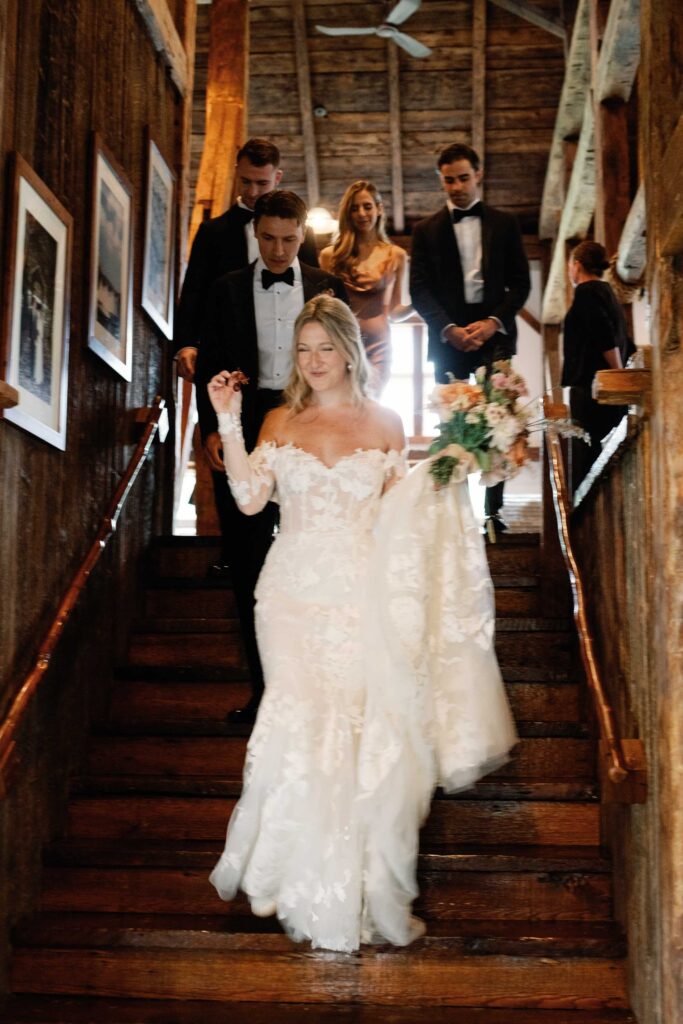 riverside farm vermont wedding in the fall with birds of a flower design