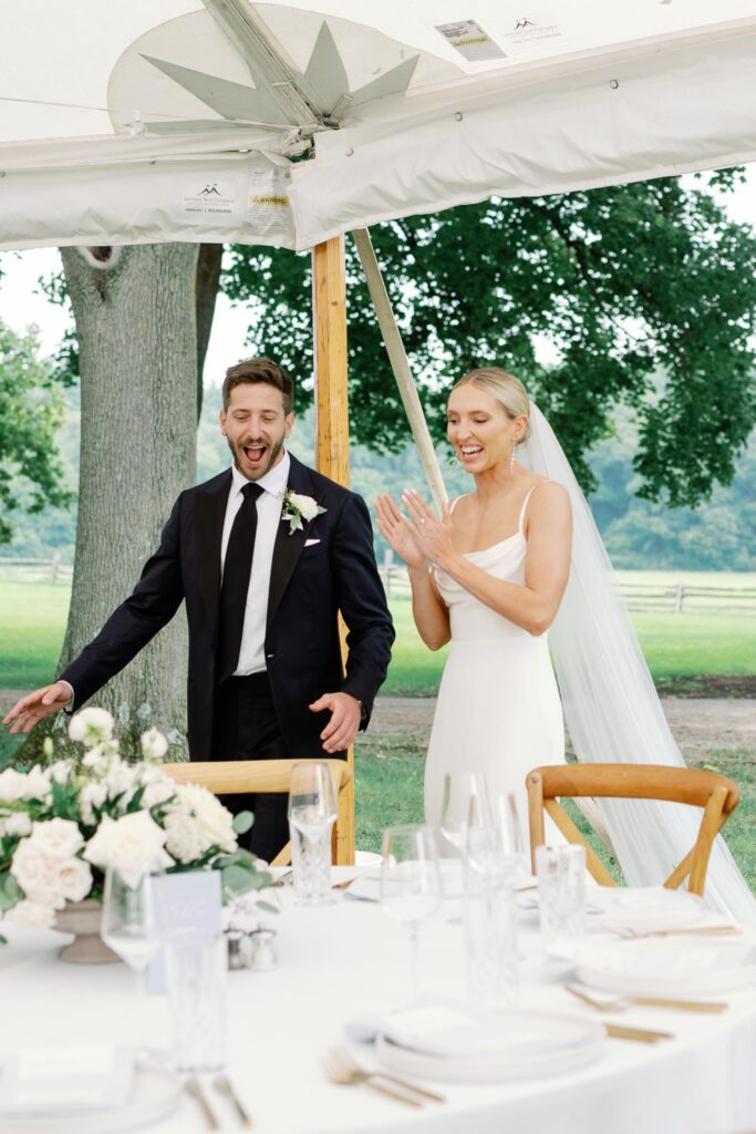 A black-tie Vermont wedding with a Nancy Meyers aesthetic at the historic Shelburne Museum Brick House with Personal notes for every guest, espresso martinis + churros, and sweeping lake views—this one’s for the romantics
