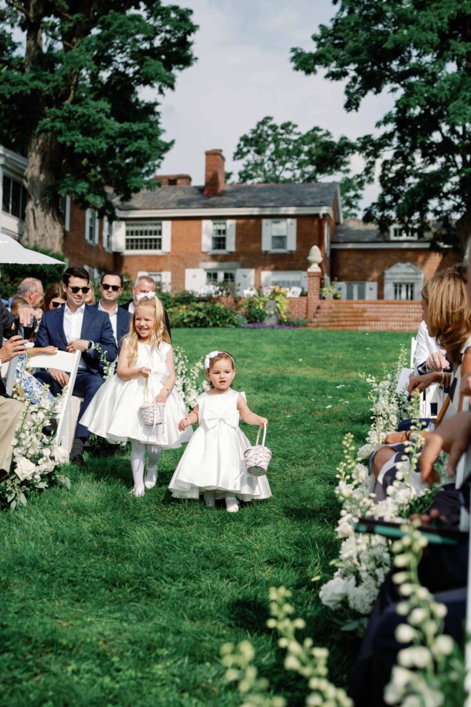 A black-tie Vermont wedding with a Nancy Meyers aesthetic at the historic Shelburne Museum Brick House with Personal notes for every guest, espresso martinis + churros, and sweeping lake views—this one’s for the romantics