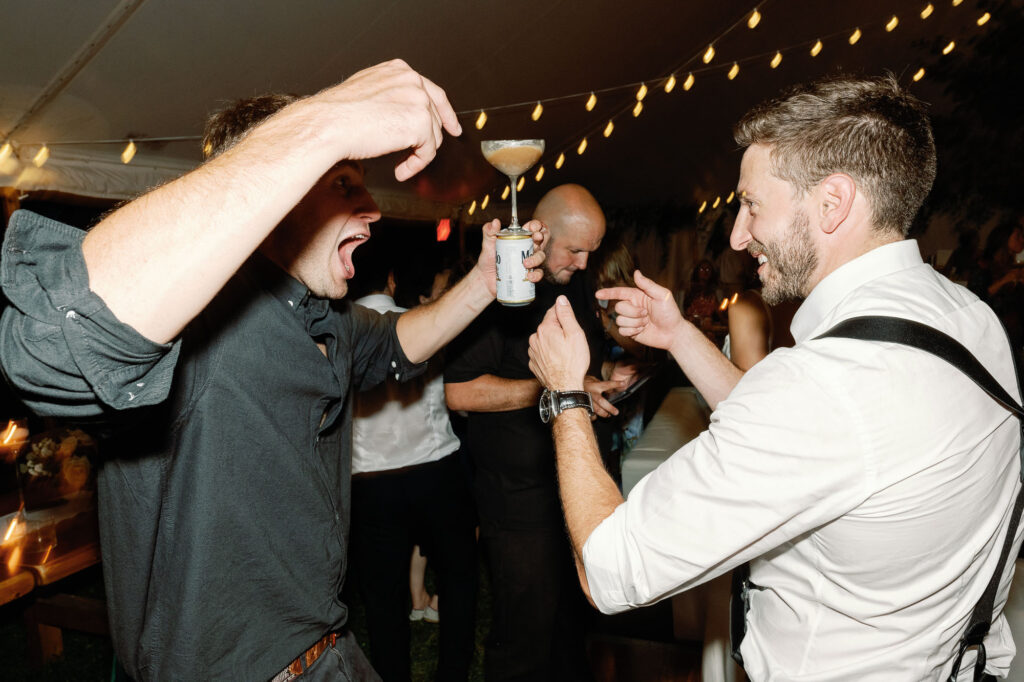 A black-tie Vermont wedding with a Nancy Meyers aesthetic at the historic Shelburne Museum Brick House reception tent espresso martinis