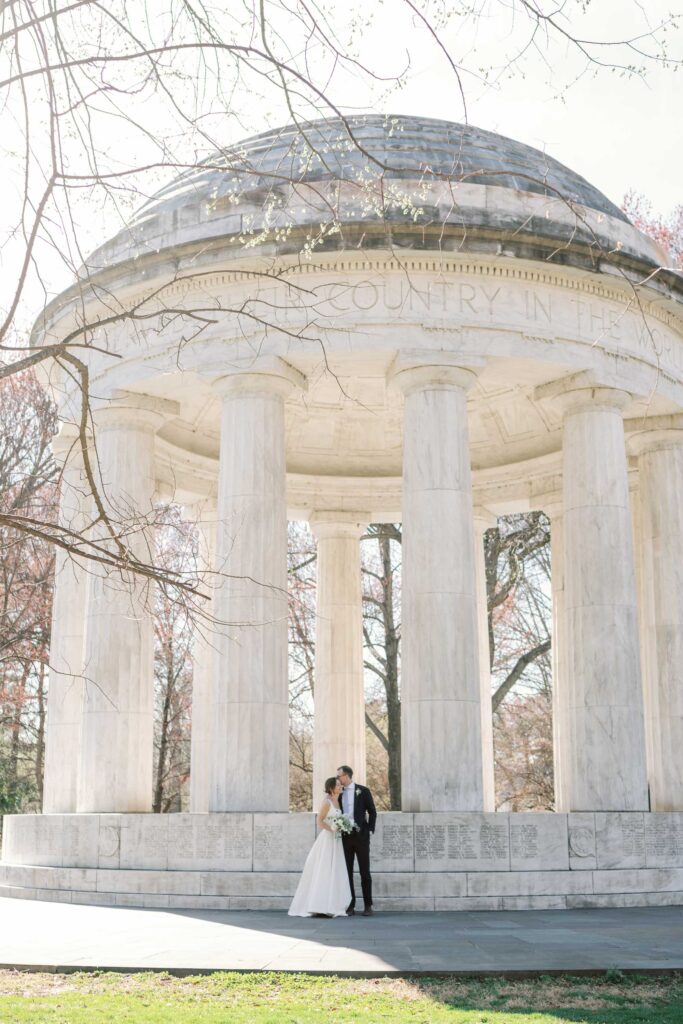 washington dc cherry blossoms wedding bride groom