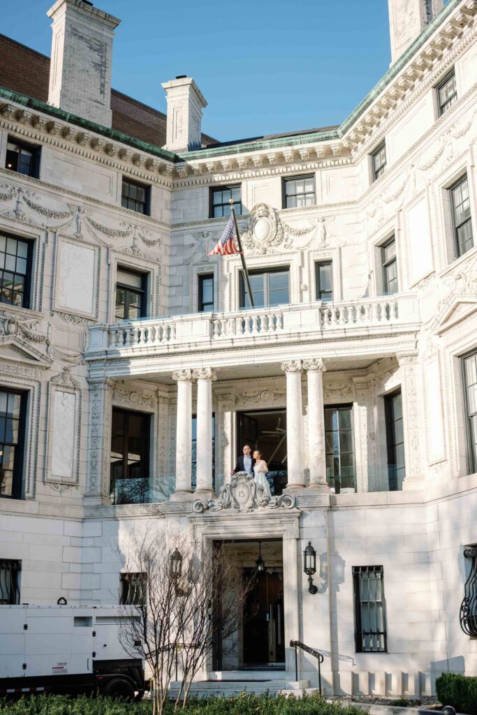 dc wedding reception at Patterson mansion bride groom portraits