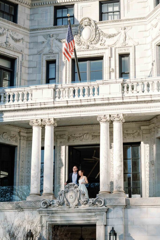 dc wedding reception at Patterson mansion bride groom portraits