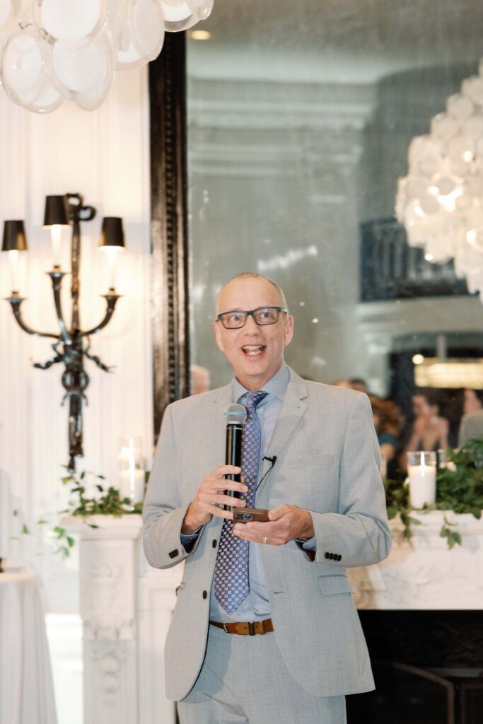 Cherry blossom dc wedding reception at Patterson mansion toasts