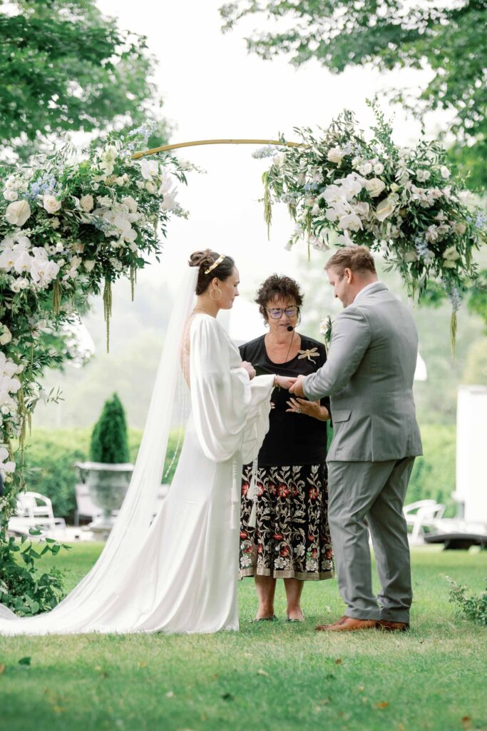 reading farms estate vt wedding ceremony with orchids