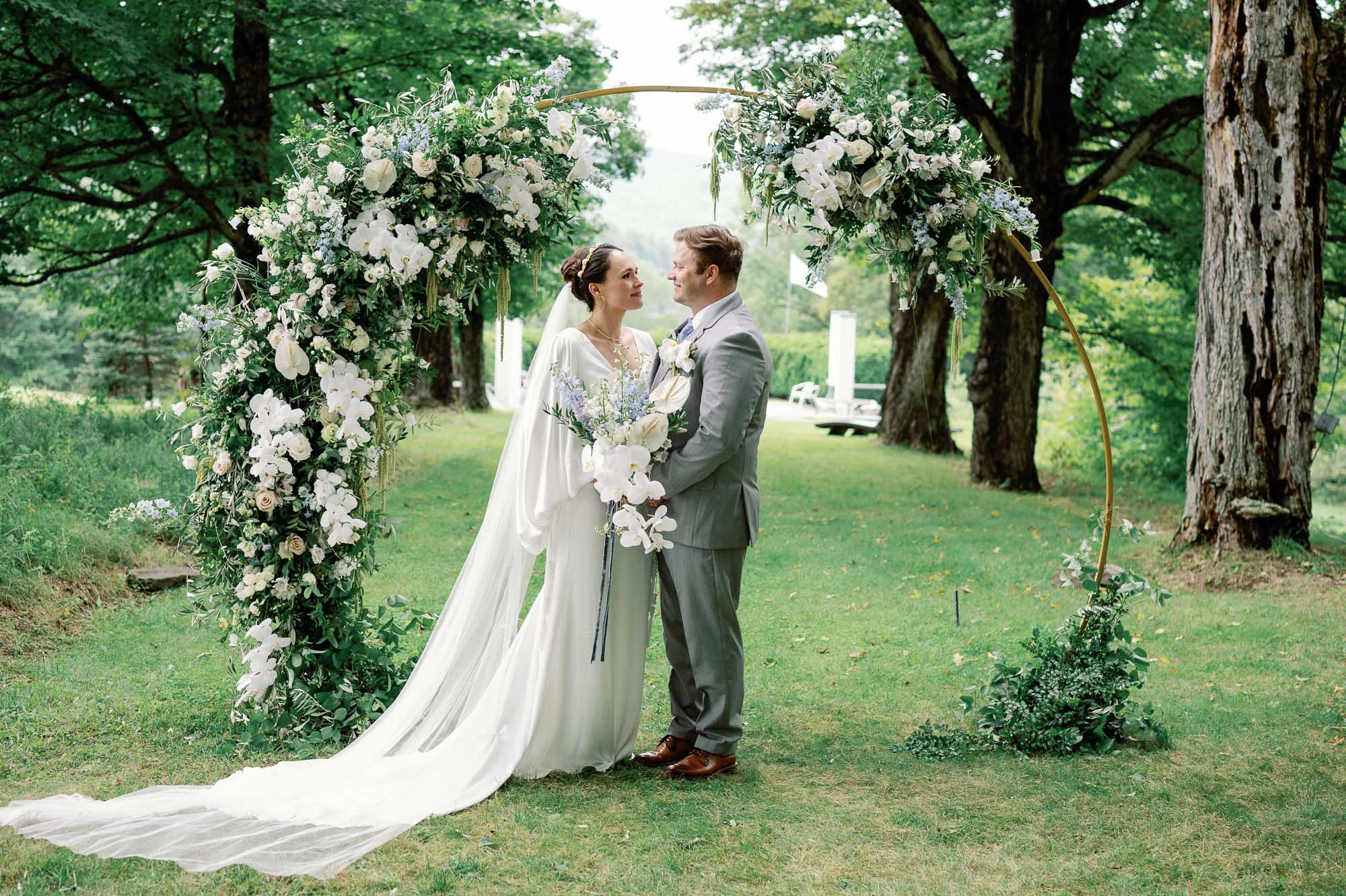 reading farms estate vt wedding ceremony with orchids