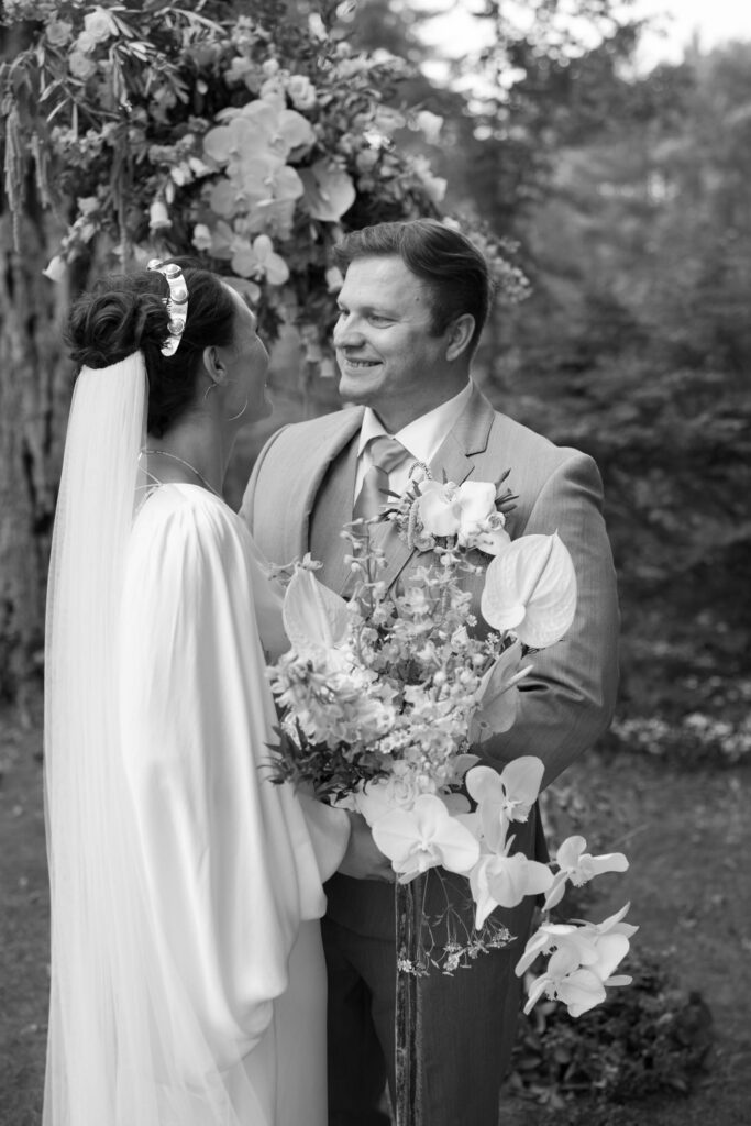 reading farms estate vt wedding ceremony with orchids