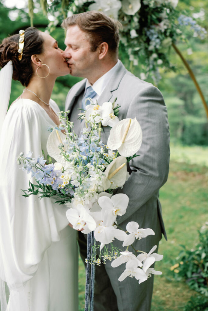 reading farms estate vt wedding ceremony with orchids